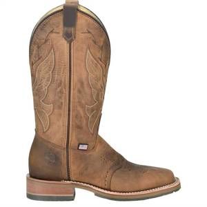 NEW DOUBLE-H BOOTS women's charity ice square toe boot in distressed tan